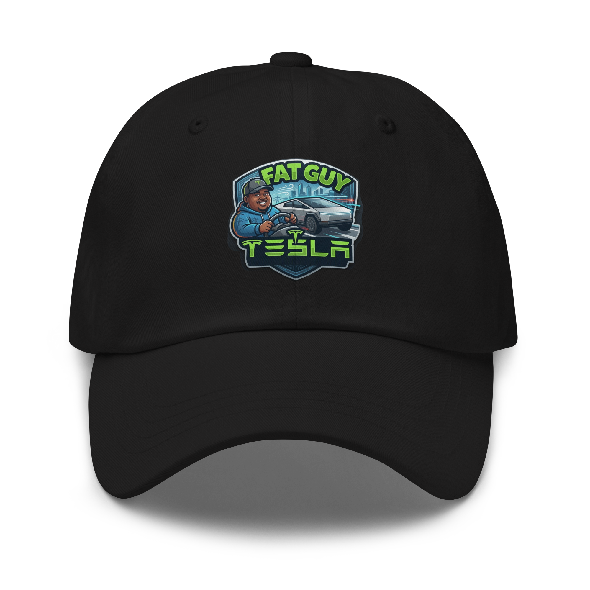 Fat Guy Tesla printed dad hat
